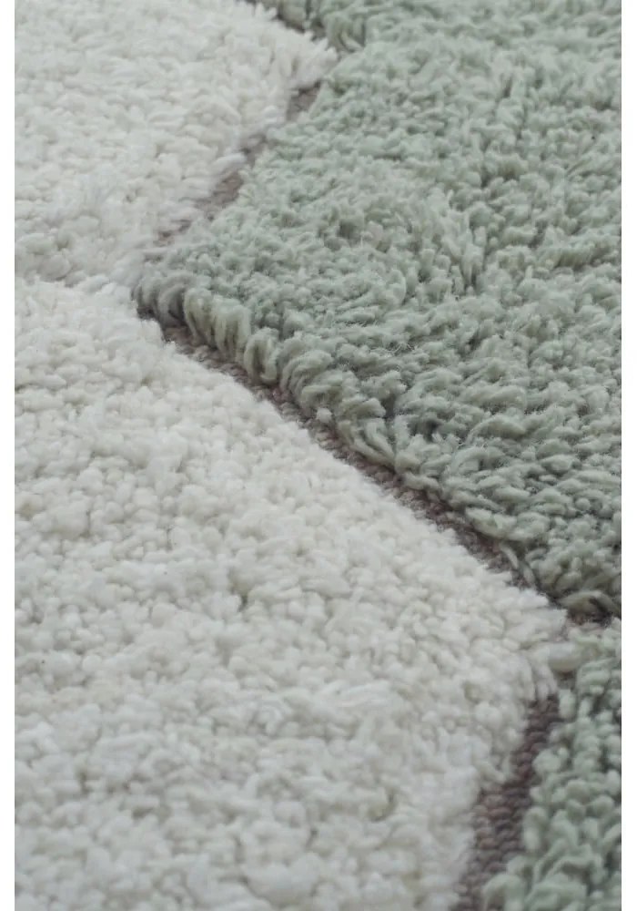 Világoszöld mosható kézi szövésű pamut kerek szőnyeg ø 140 cm Honeycomb Blue Sage – Lorena Canals