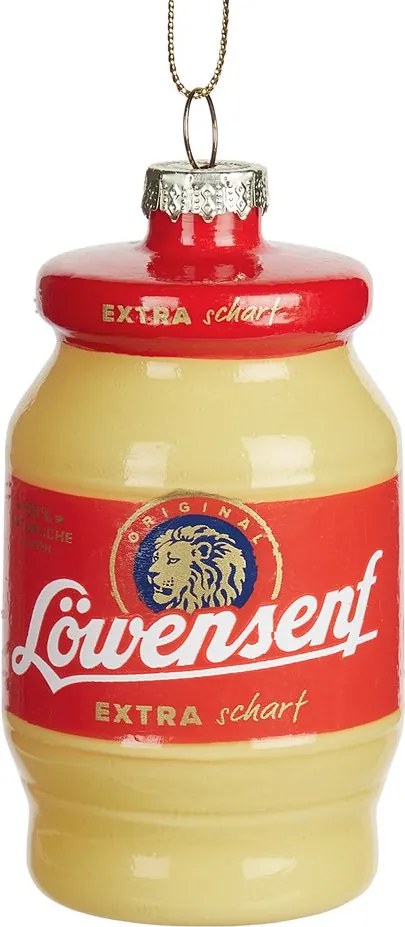 HANG ON üveg karácsonyfadísz, mustár