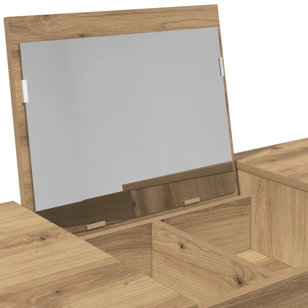 fésülködőasztal tükörrel Kézműves tölgy 100x45x76 cm