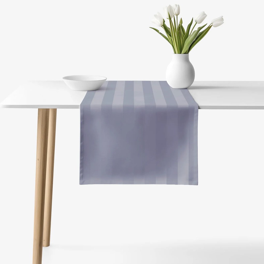 Goldea ünnepi damaszt asztali futó - sötétszürke csíkos 50x120 cm