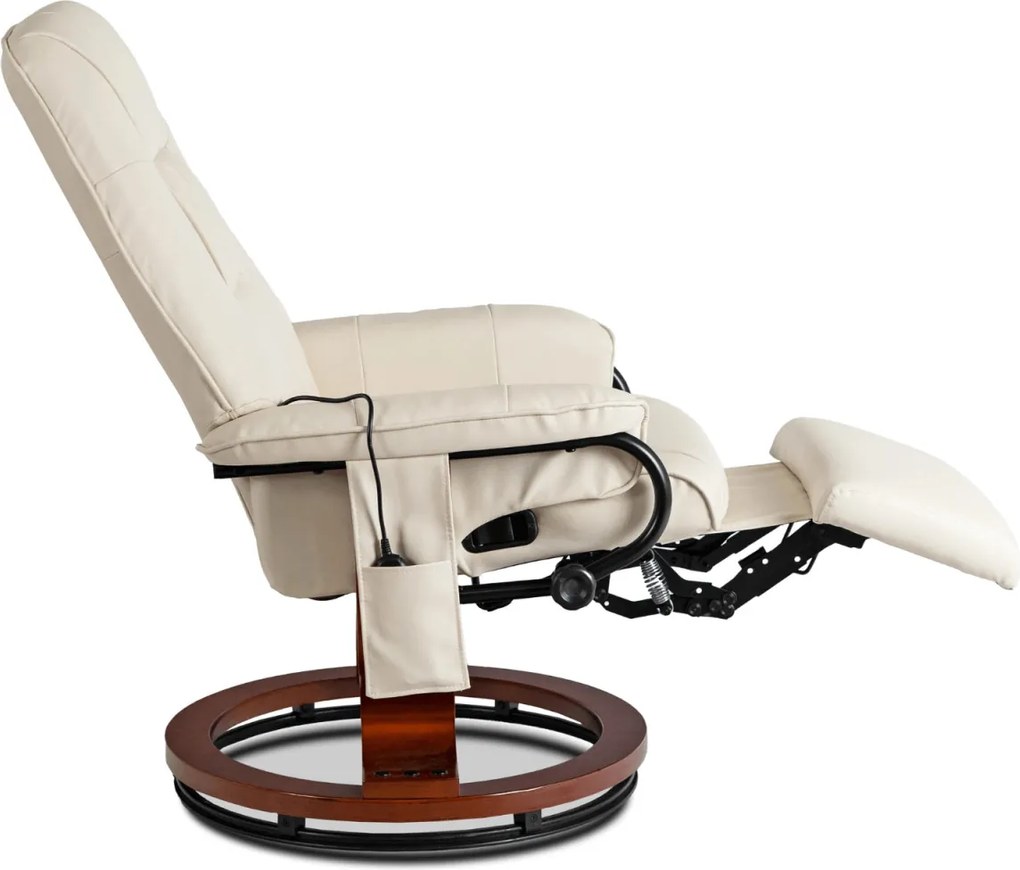 Forgó masszázsfotel fűtéssel bézs műbőr – WEST
