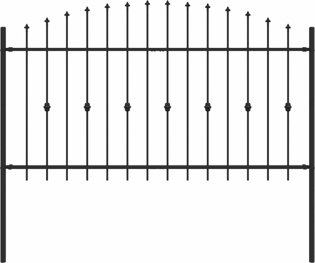 vidaXL Tüskés kerítés Fekete 200 x 150 cm Porszórt acél