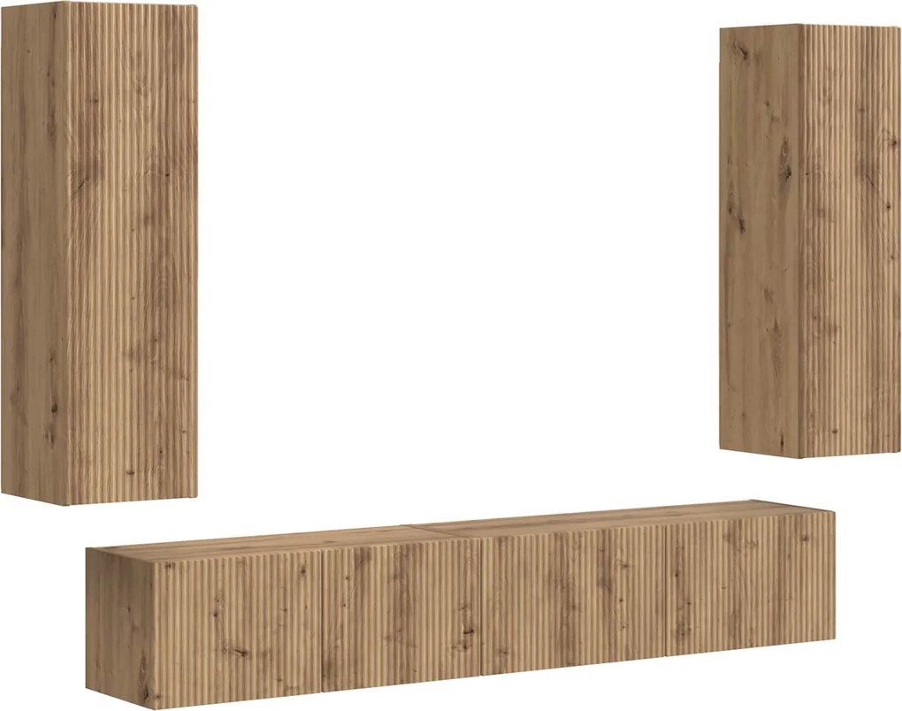vidaXL TV szekrény garnitúra 3 pcs Artisan tölgy Faanyag