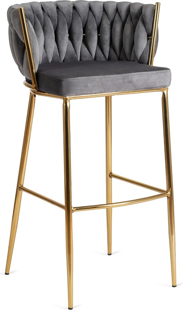 Bárszék 2 szürke bársony, FLORES