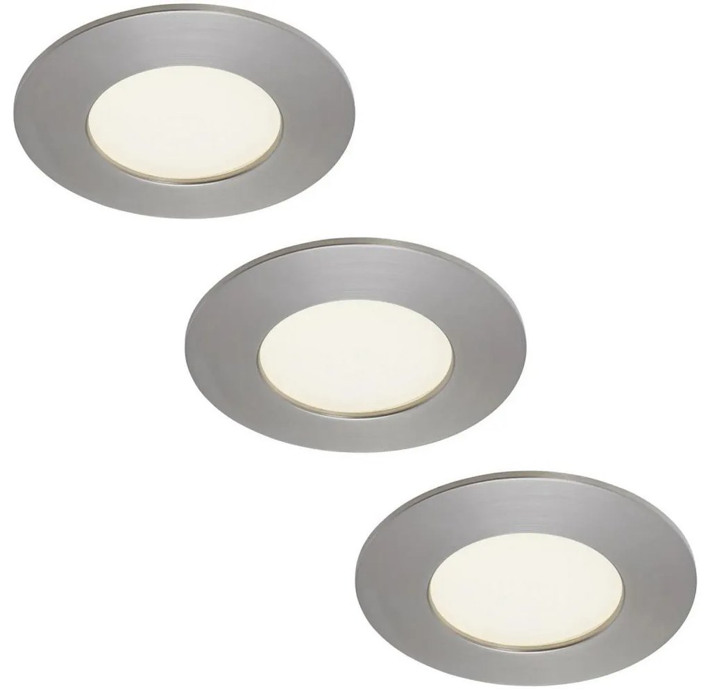 Briloner 7103432-SZETT 3×LED Fürdőszobai mennyezeti beépíthető lámpa 3×LED/4,9W/230V IP44 matt króm