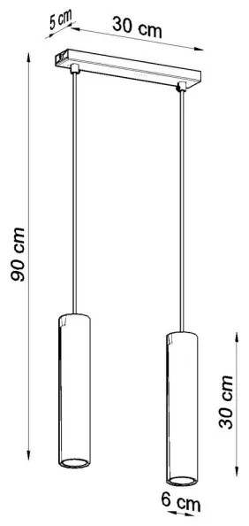 Sollux SL.0328 - Csillár zsinóron LAGOS 2 2xGU10/10W/230V fekete