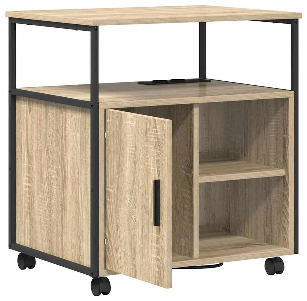 Irodai szekrény kerékkel sonoma tölgy 61 x 46 x 67 cm Faanyag