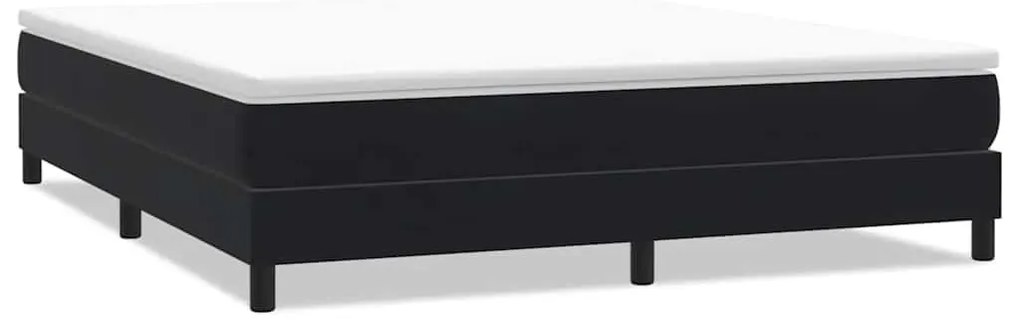 vidaXL fekete bársony rugós ágy matrac nélkül 180x220 cm