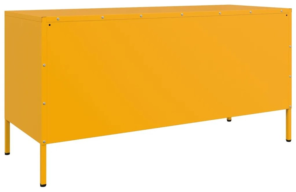 mustársárga acél TV-szekrény 100,5 x 39 x 50,5 cm