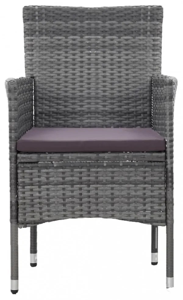 vidaXL 5 részes szürke polyrattan kerti étkezőgarnitúra
