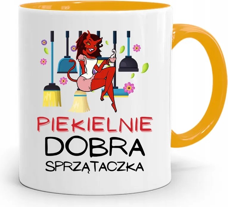 Takarítónőnek Sárga Bögre Születésnapi Ajándék fényképes nyomtatással