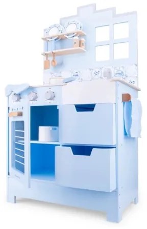 New Classic Toys - Fa konyha kiegészítőkkel kék