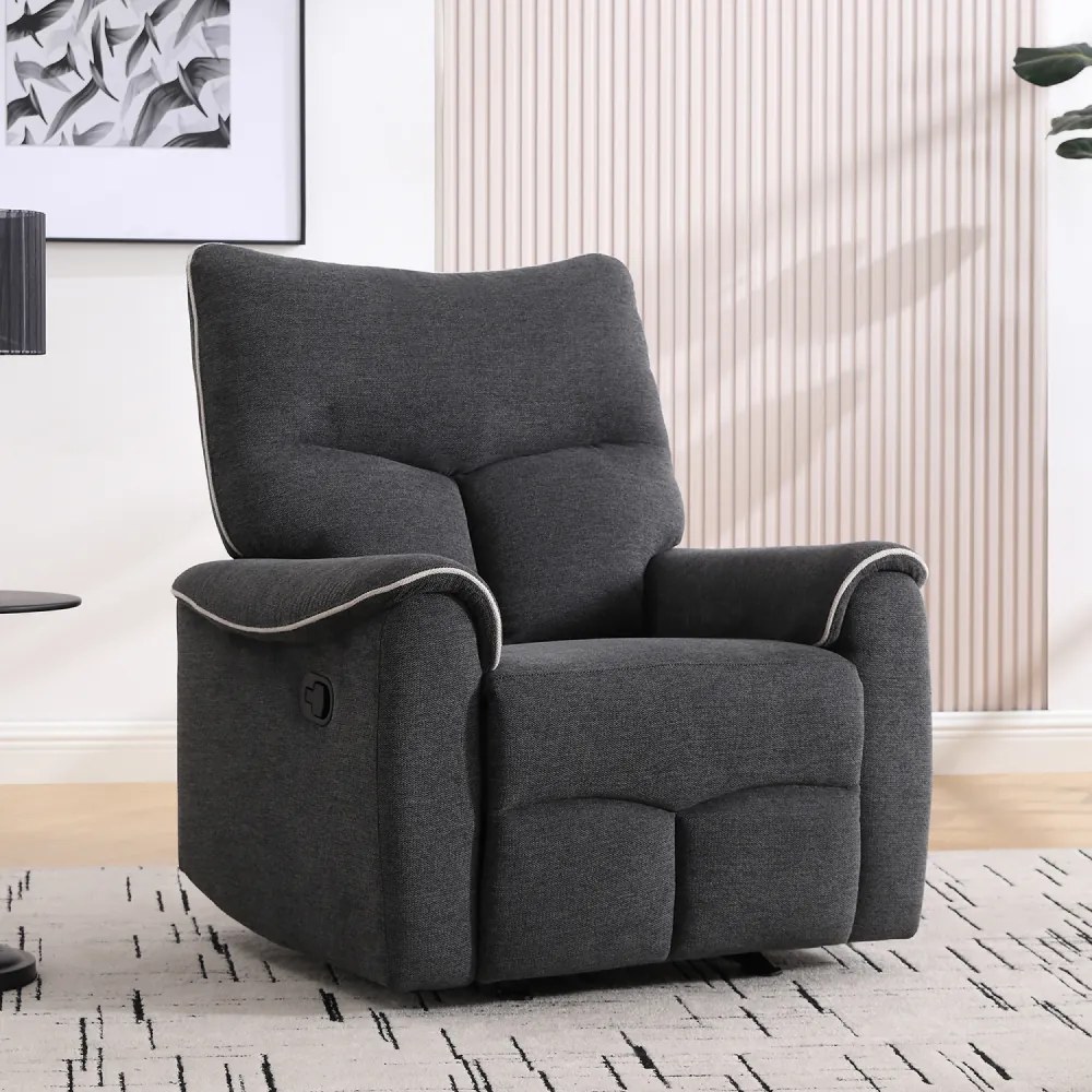 Relax fotel, sötétszürke/világosszürke, NADER