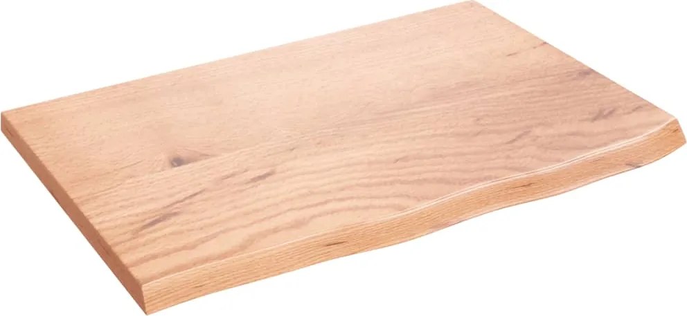 vidaXL világosbarna kezelt tömör tölgyfa fali polc 60x40x2 cm