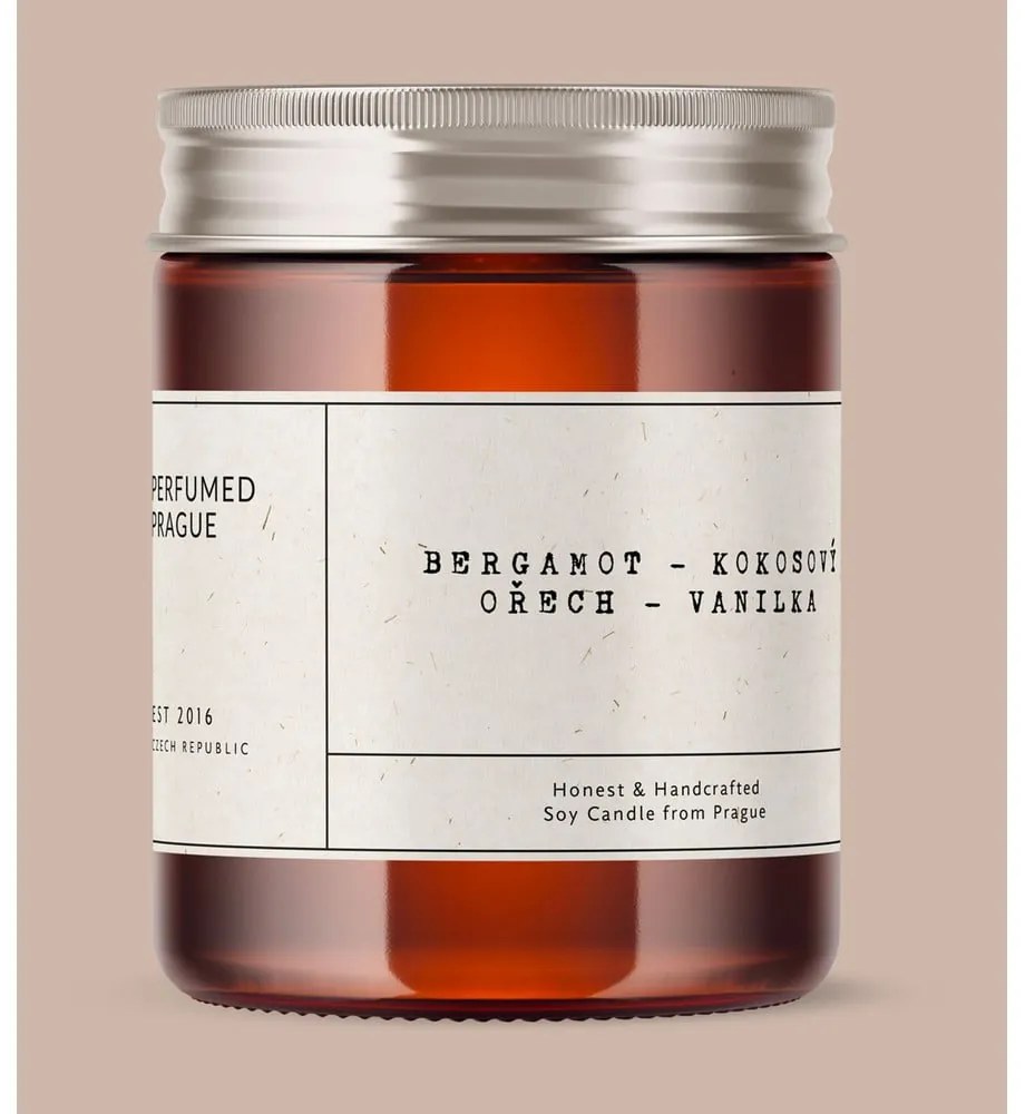 Illatos szójaviasz gyertya égési idő 40 ó #32 Bergamot, Coconut, Vanilla – Perfumed Prague