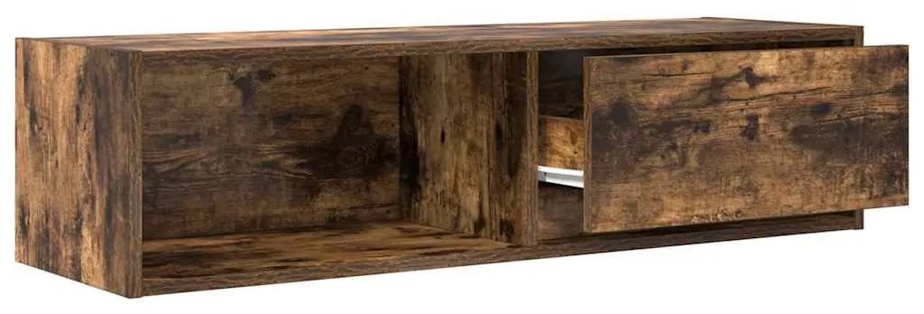 2 db füstös tölgy színű szerelt fa TV-szekrény 100x31x25,5cm