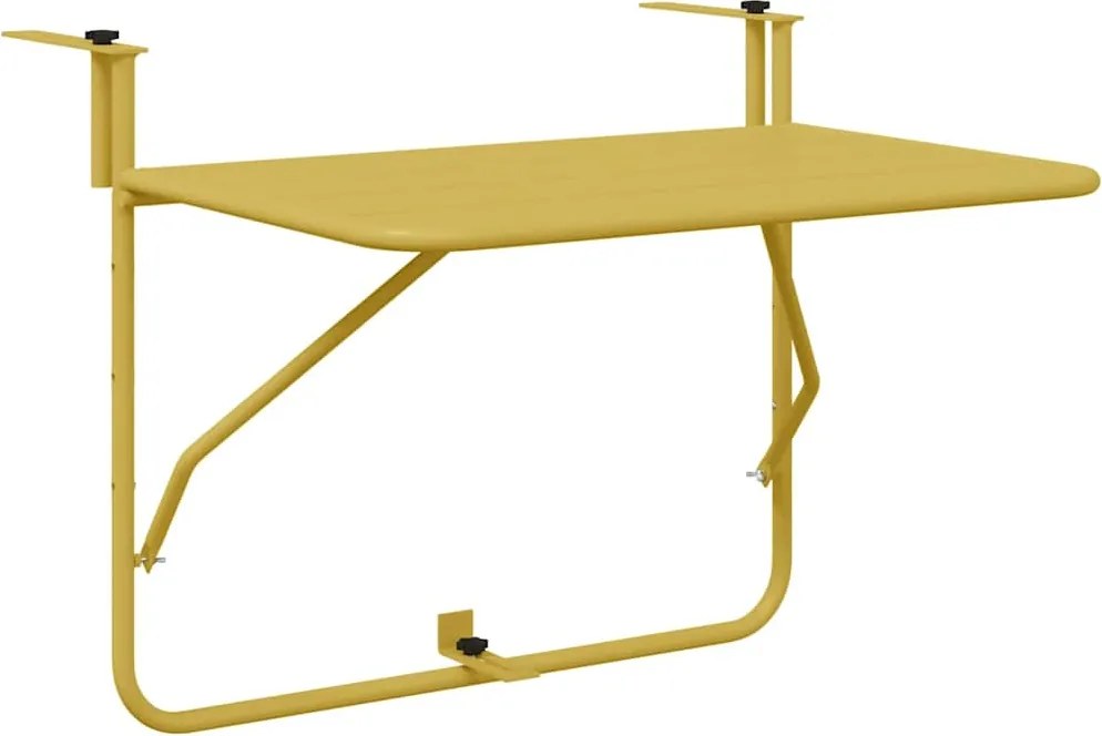 vidaXL Függő erkélyasztal Arany 60 x 39 x 65 cm Acél