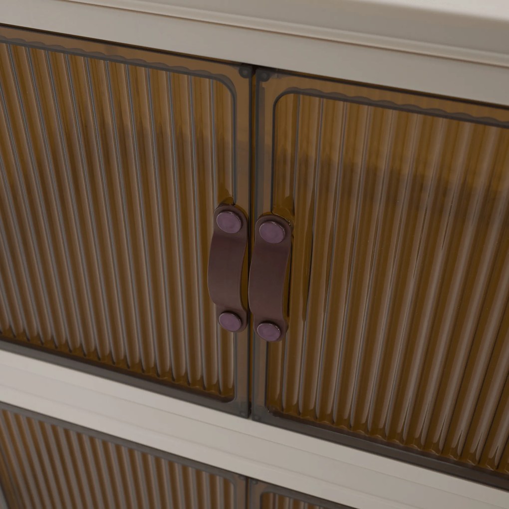 Összecsukható szekrény, fehér/barna, műanyag, POSA TYP 1