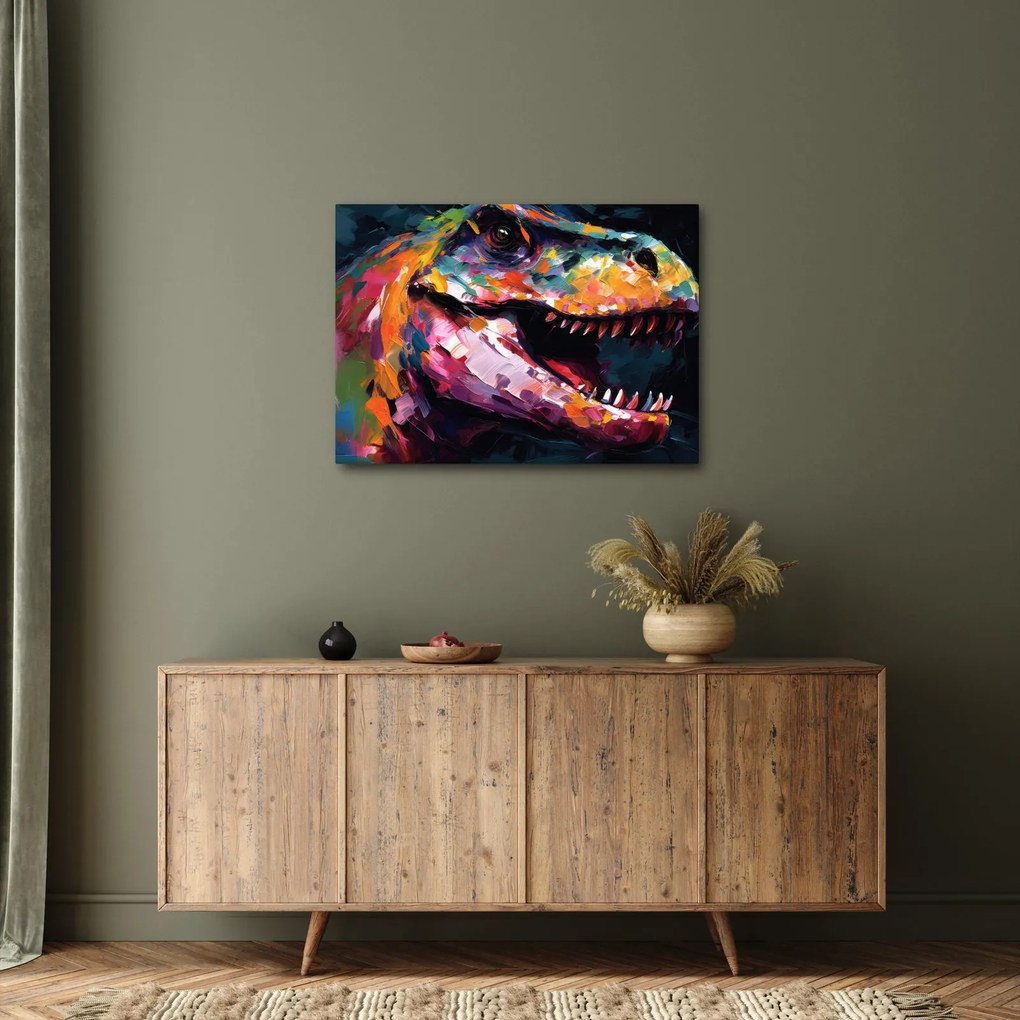 Kép - Dinoszaurusz, festészet (70x50 cm)