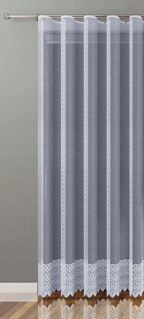 Mg Függöny jacquard 775/1 Fehér 400x160cm Kész Szalaggal M