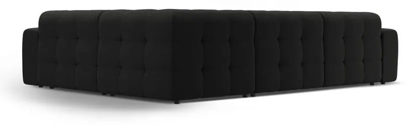 Fekete sarokkanapé (jobb oldali-L alakú) Kendal – Micadoni