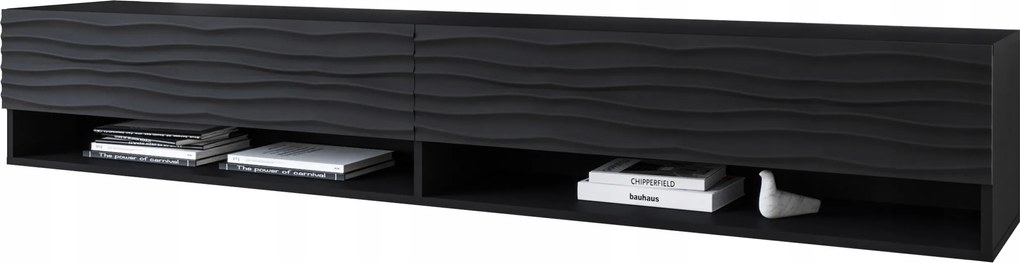 Modern Tv szekrény Apollo I 180 cm, Lowboard Mdf, Rtv komód, hullám
