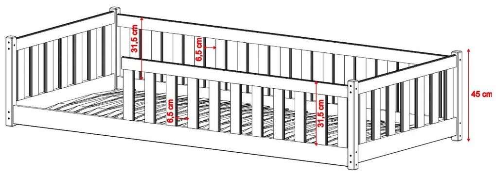 Gyerekágy 80x180 cm Belaccino (fehér) (ágyráccsal). Akció -10%. 1096181