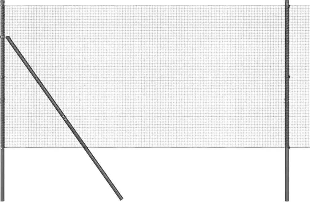 vidaXL Kerítésoszlop Szürke 10 x 1,2 m (12 x 12 mm háló) Acél és PVC