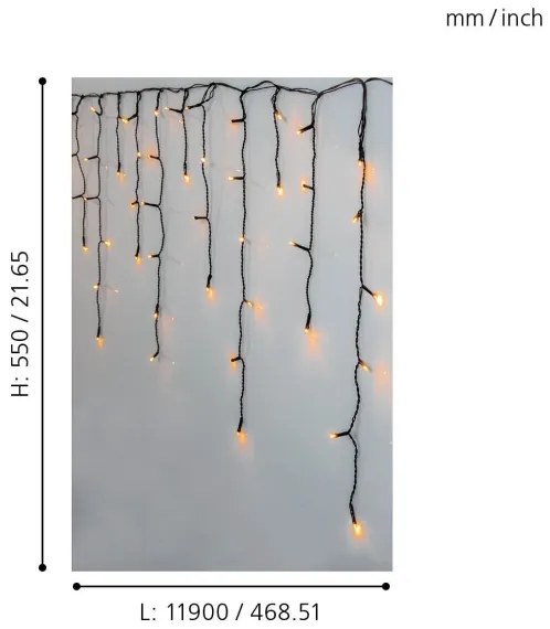 Eglo 410824 - LED kültéri karácsonyi fényfüzér GOLDEN 480xLED/17x0,55m IP44 meleg fehér