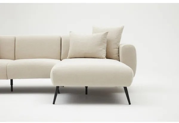 L alakú sarokülőgarnitúra PISA, krémszínű, jobb oldali