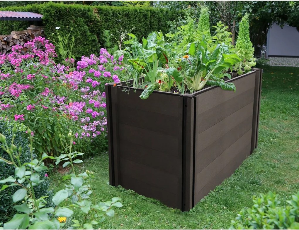 Emelt virágágyás G21 Crop 183 x 68 x 80, WPC, Eben, 80 cm