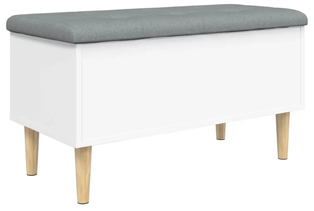 fehér szerelt fa tárolópad 82x42x46 cm