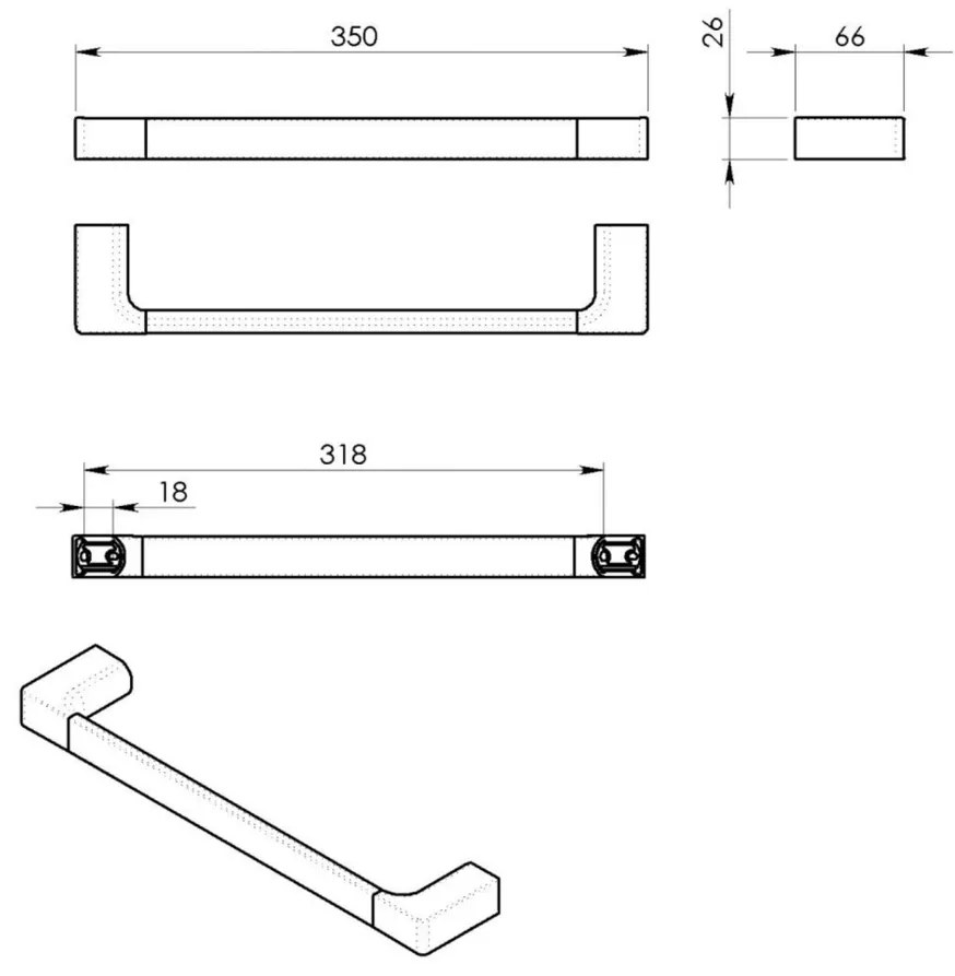 GEDY PI213587 Pirenei törülközőtartó 35 x 6,6 cm, arany