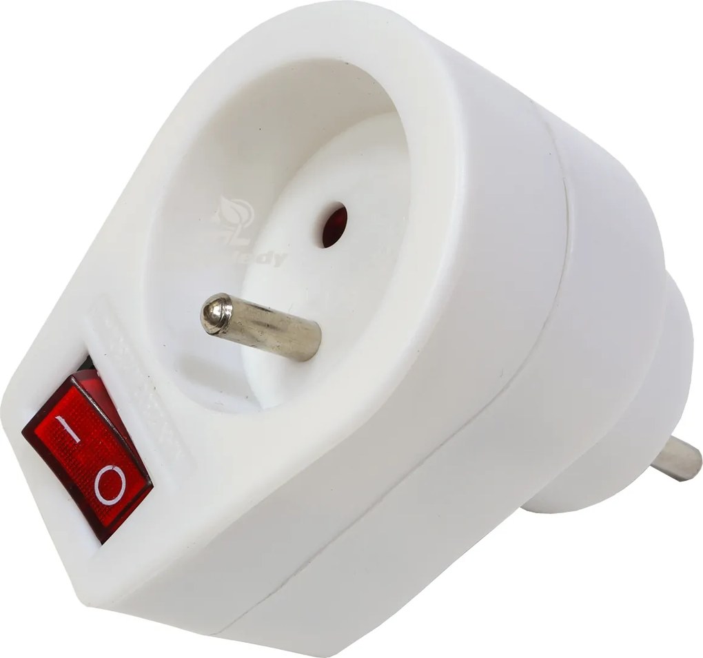 Dugaszoló aljzat kapcsolóval, 10A 250V, fehér