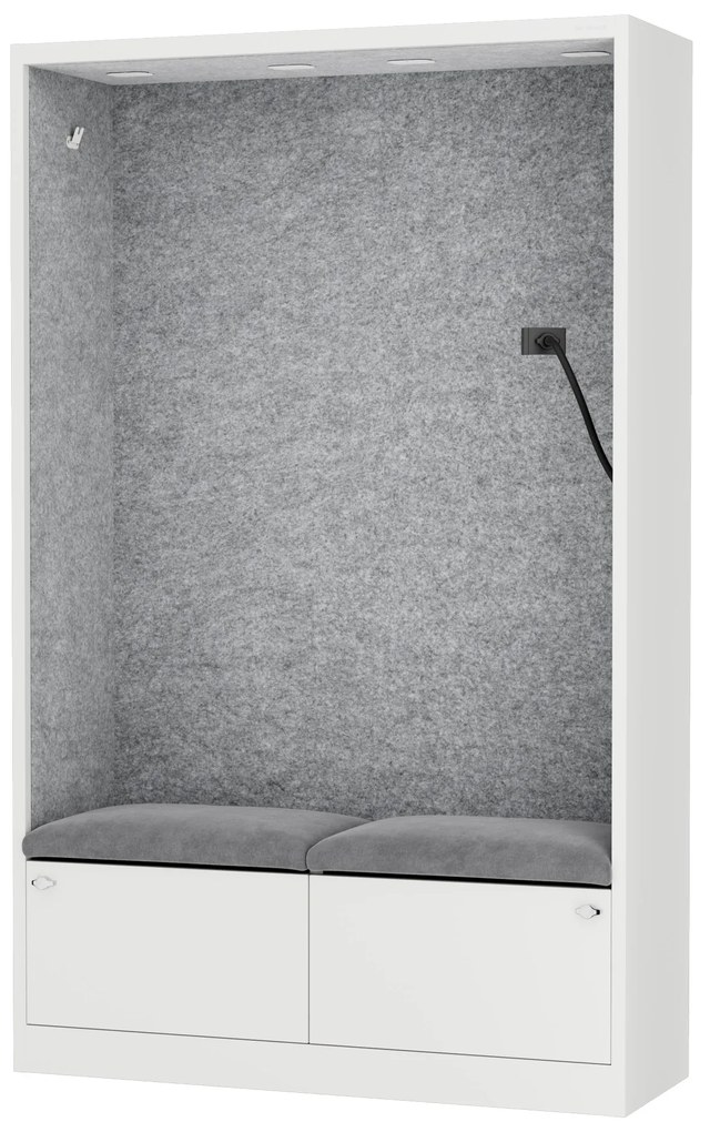 Sally 1150mm korpus Biały - siedzisko Szary