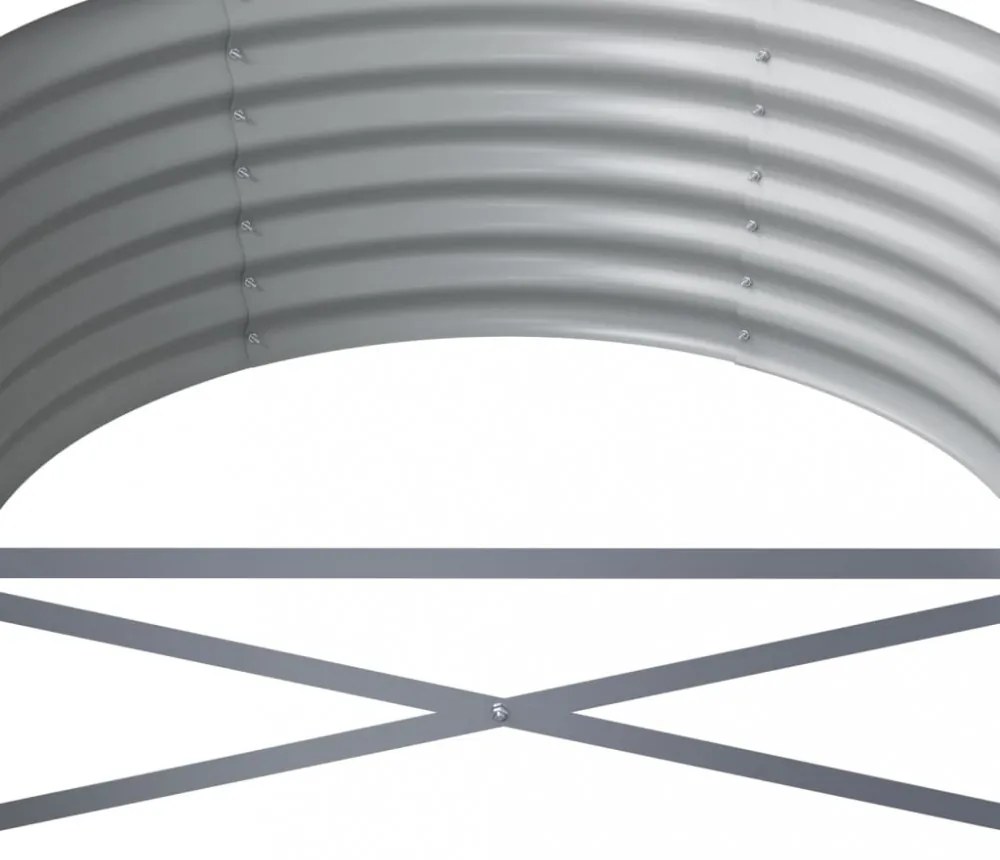 szürke horganyzott acél kerti magaságyás 512x80x36 cm