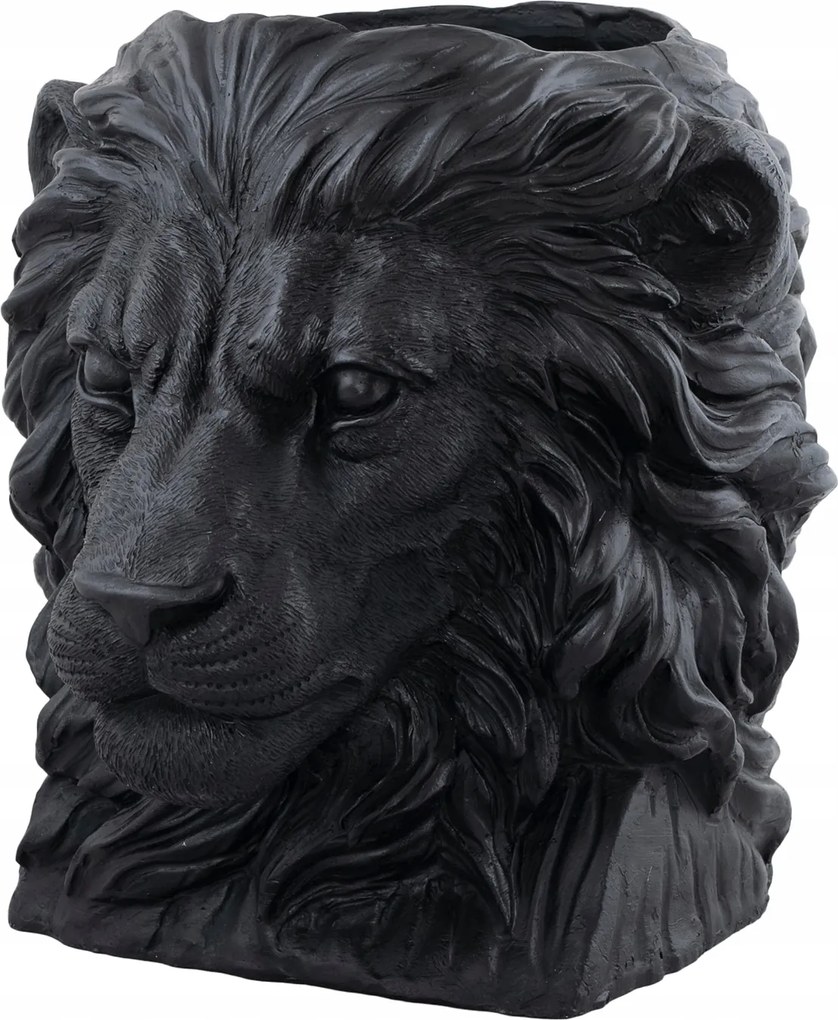 Fedél Virágcserép Oroszlán Fekete Nagy Matt virágtartó dekoráció erkély teraszra