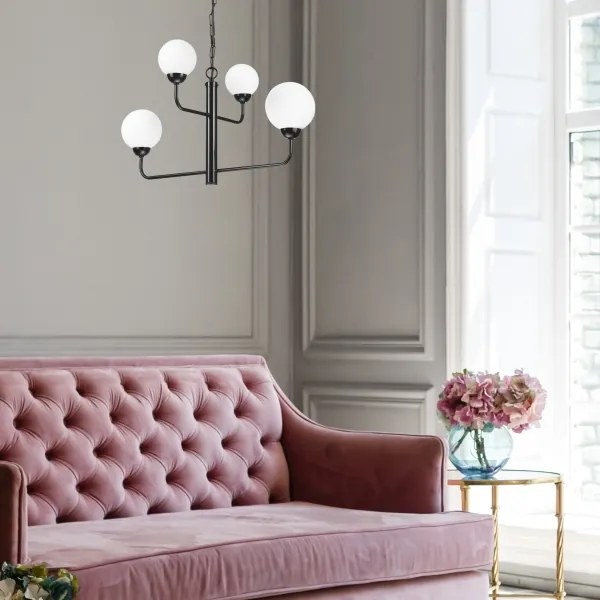 Csillár láncon OSCAR 4xG9/5W/230V fekete