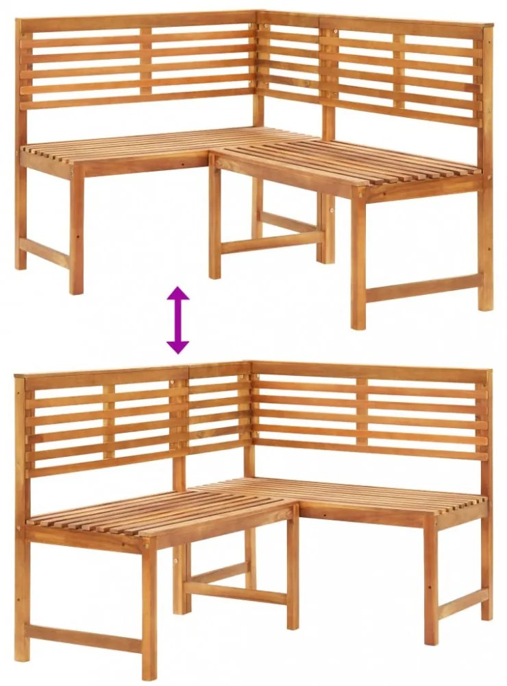 tömör akácfa kerti sarokpad 140 cm