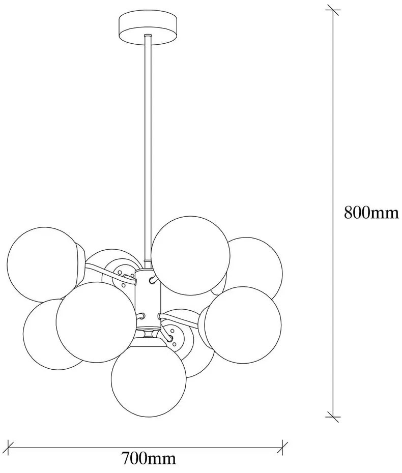 Fehér-sárgaréz színű függőlámpa üveg búrával ø 70 cm Mudoni – Opviq lights