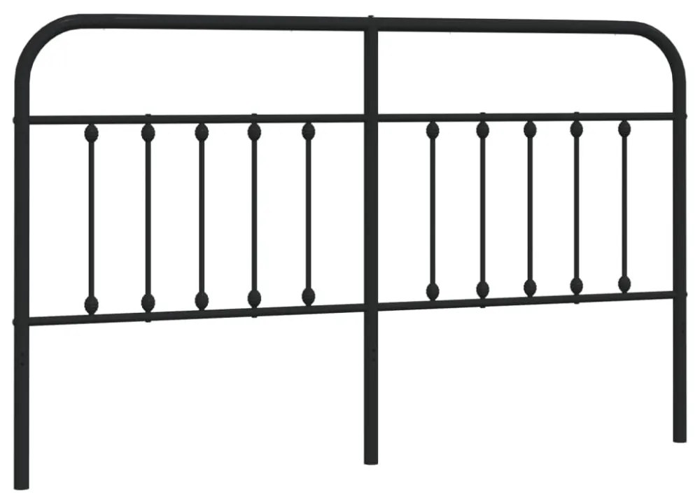 fekete fém fejtámla 180 cm