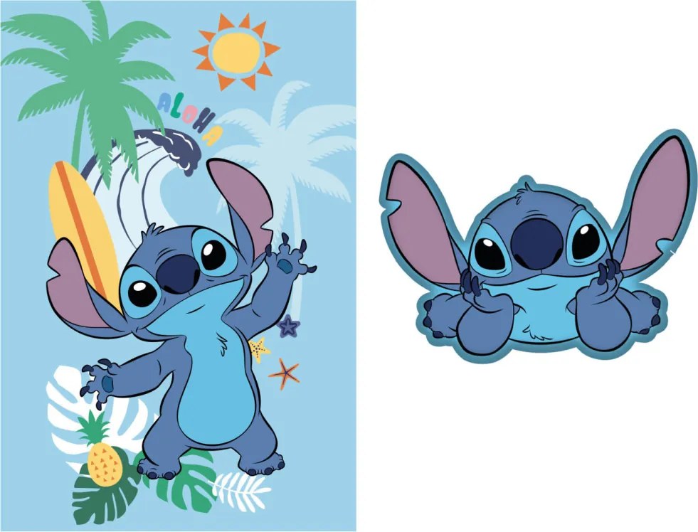 Disney Lilo és Stitch, A csillagkutya Summer Belly polár takaró és forma párna szett