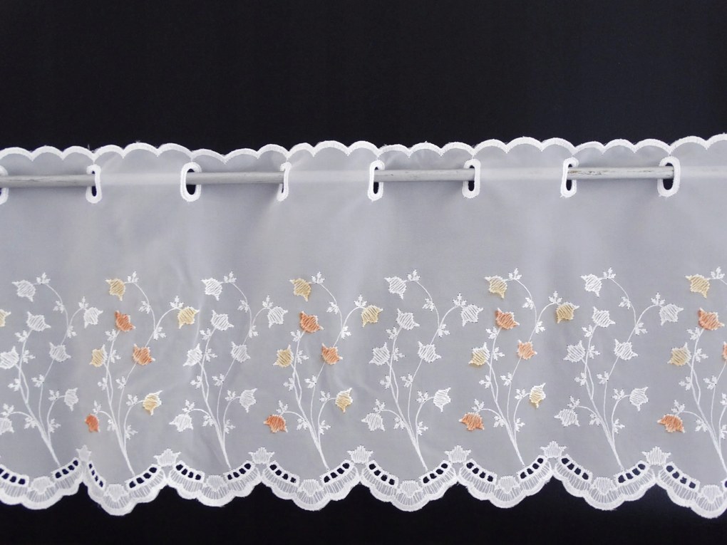 Mg Irigység 667 fátyol fehér hímzés Bézs 300x50cm M