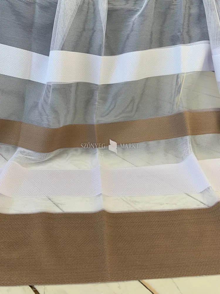 Kész függöny barna-csíkos mintás 300x180 cm