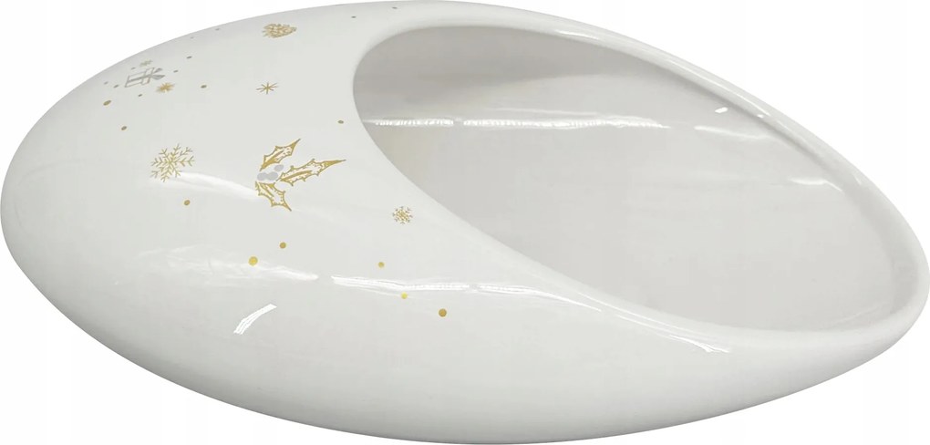 Bab M karácsonyi tál (30x20x9cm), arany ének