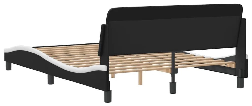 fekete és fehér műbőr ágykeret Dover 140x190 cm