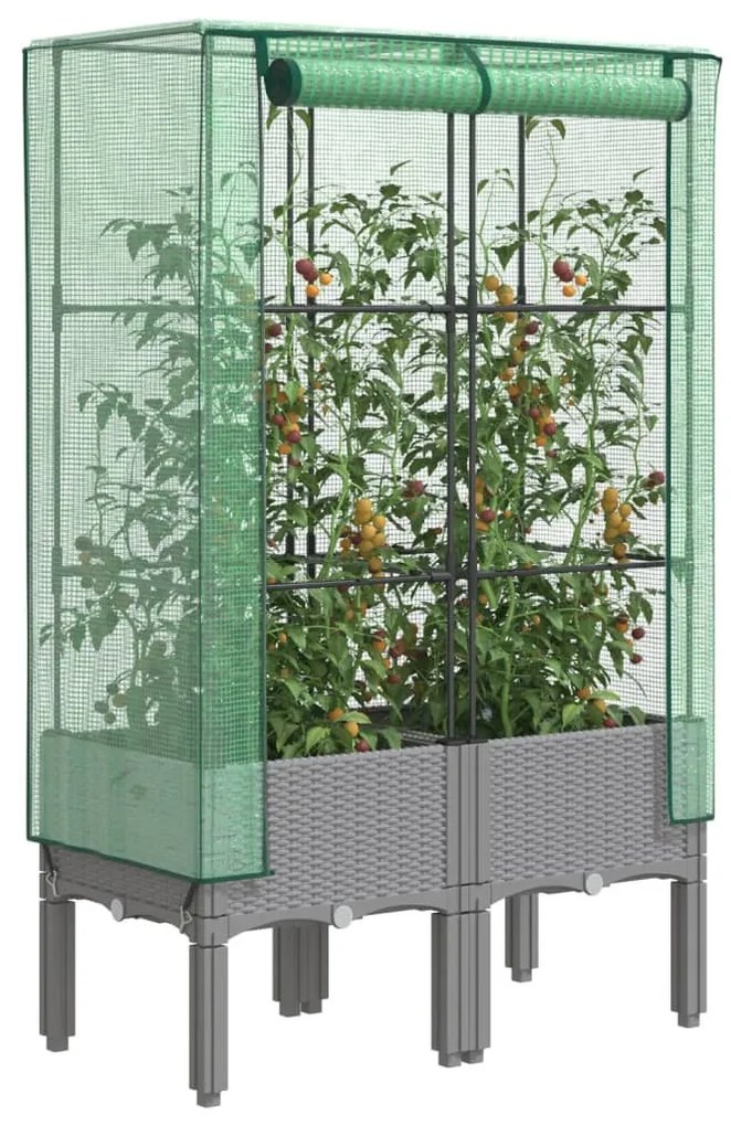 rattan megjelenésű magaságyás melegháztakaróval 80x40x140 cm