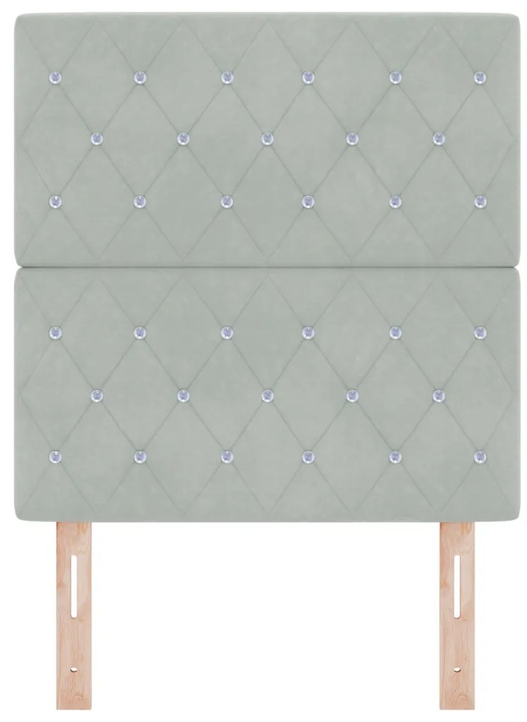 LED Fejtámla Világosszürke 80 cm Bársony