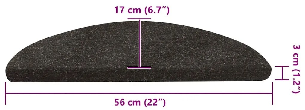 20 db fekete öntapadó lépcsőszőnyeg 56 x 17 x 3 cm