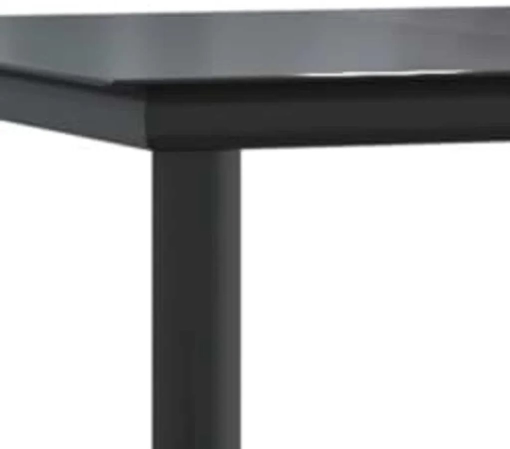 5 részes fekete polyrattan üveg kerti étkezőgarnitúra